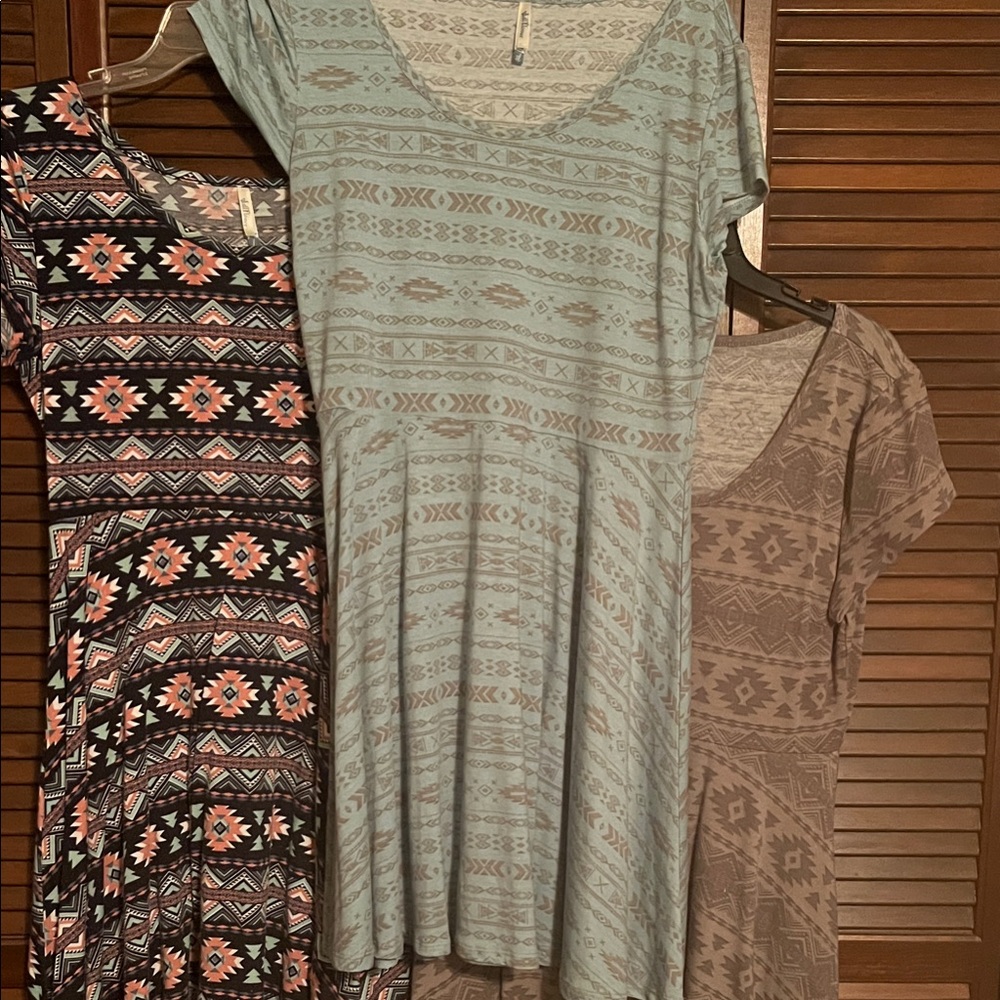 Lot of 3 Wallflower southwest Geometric Pattern dresses